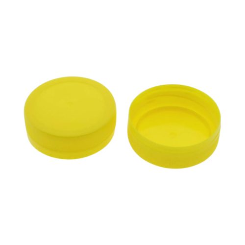 Bouchon à vis en plastique jaune inviolable avec bague de sécurité pour les flacons à col large PET