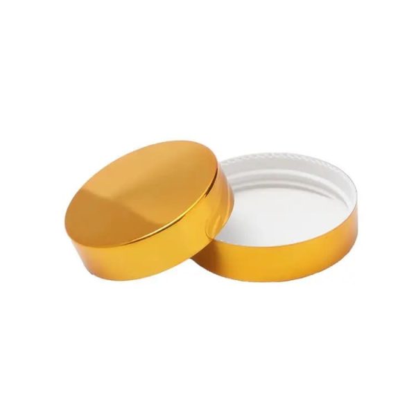 Couvercles Dorés – Couvercle à Vis en Métal Aluminium et Plastique pour Pot de Crème Cosmétique twist off