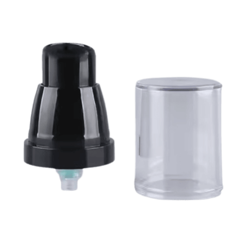 Pompe distributrice de liquide en plastique noir pour sérum, crème, lotion, fond de teint liquide