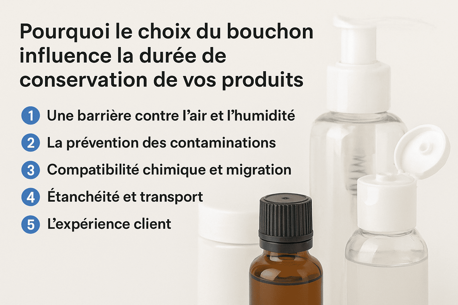 Pourquoi le choix du bouchon influence la durée de conservation de vos produits